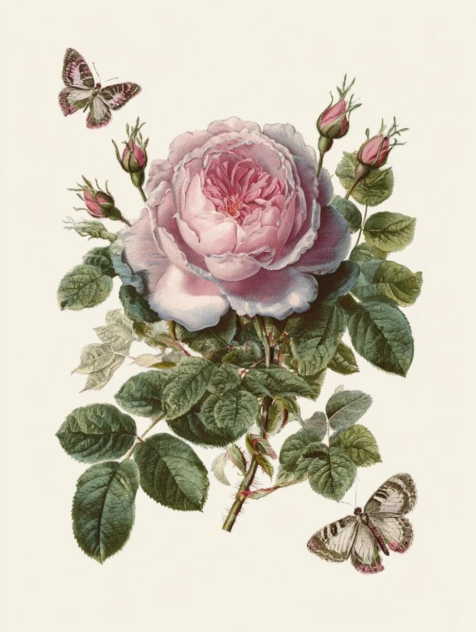 RKFLGEW Flowers 14CT Cross-Stitch Counted Kits Roses and Butterflies Needlepoint Counted Kits Embroidery Set Arts and Crafts for Home Decor 40x50cm