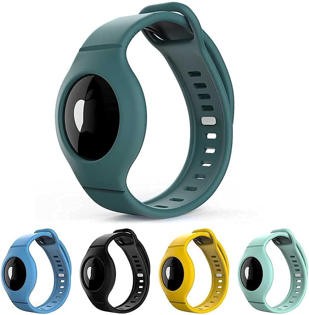 ELECDON Wristband for Airtag, Silicone Airtag Bracelet for Kids [5 Pack] Aairtag Watch Band for Kids Toddler Baby Children Elders Colorful Waterproof Wristband for Apple Airtag