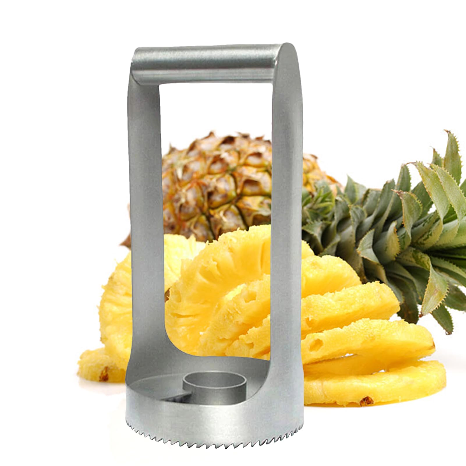Lurch Taglia-ananas In Acciaio Inox – Sbuccia, Affetta E Rimuove Il Torsolo In Un Solo Movimento – ø 8,5 X 23 Cm, Argento