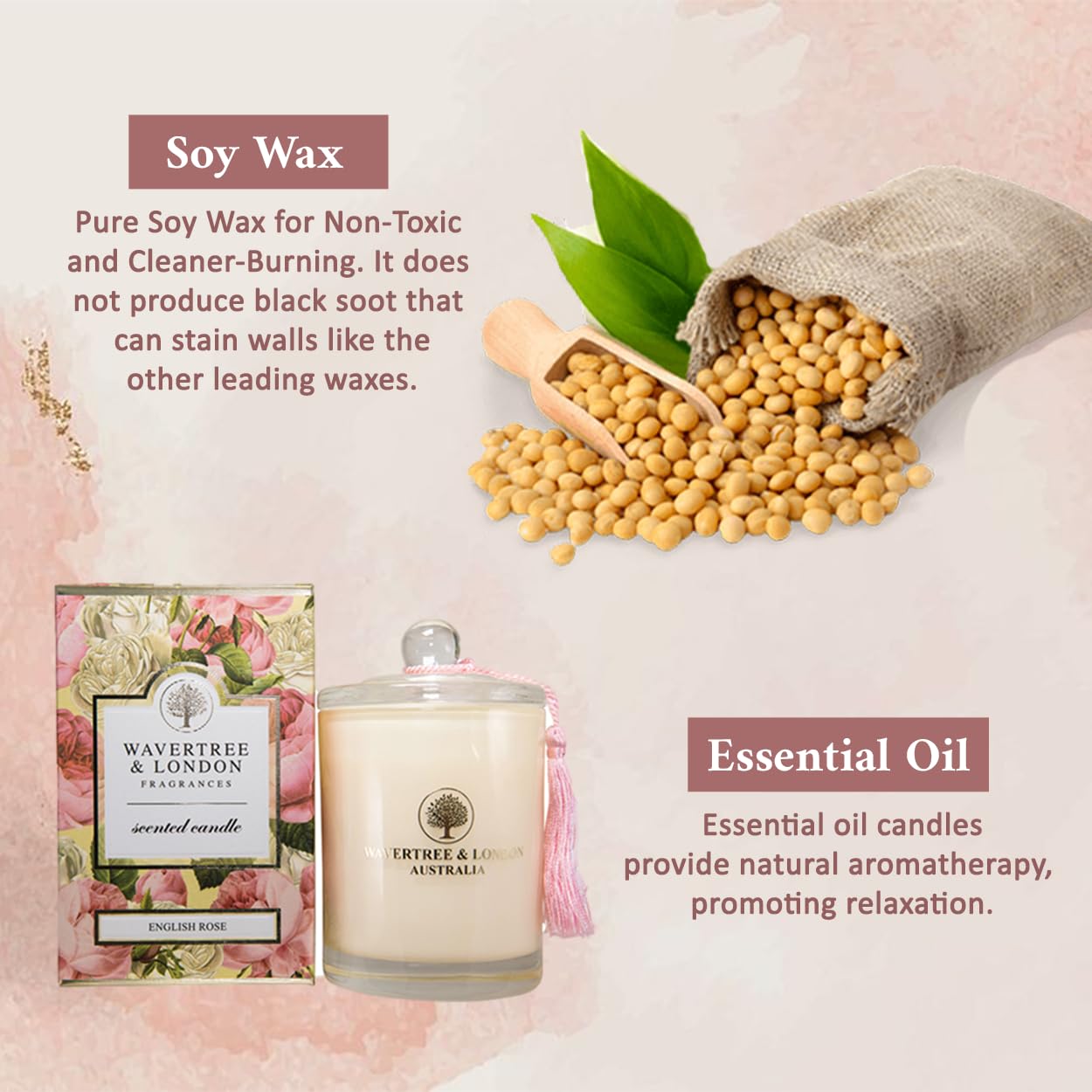 Amazon.com: Wavertree & London Organic English Rose Scent Soy Wax