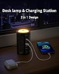 Multiprise Tour avec Lumière Nocturne, Multiprise Protectrice avec Ports USB, Cordon d'Extension 10 pi avec Multiples Prises (12AC+3A+2C) pour Bureau à Domicile Chambre d'Étudiant (Noir)