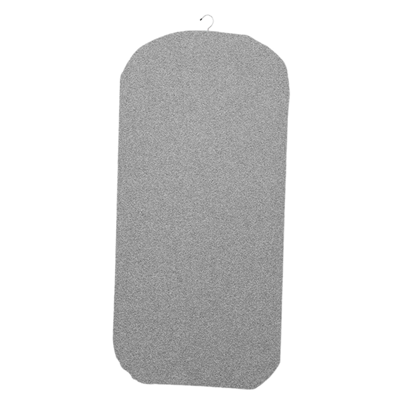 Tabla de planchado colgante gris con placa plegable de algodón y gancho