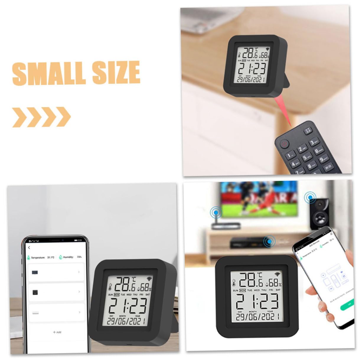 Gatuida Igrometro Digitale da Tavolo con Termometro USB Display LCD per Casa Ufficio Camera Controllo Umidità e Temperatura Preciso Resistente e Facile da Leggere