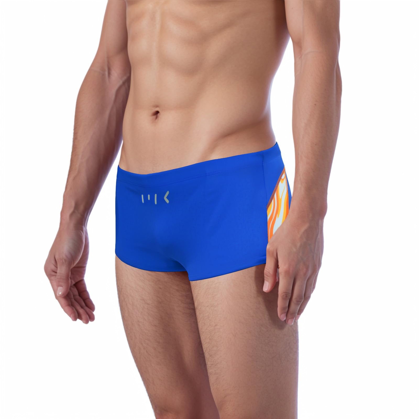 MY KILOMETRE Herren-Badeanzug mit quadratischem Bein, schnelltrocknend, langlebig, athletische Badehose für Training, einfarbige Badebekleidung