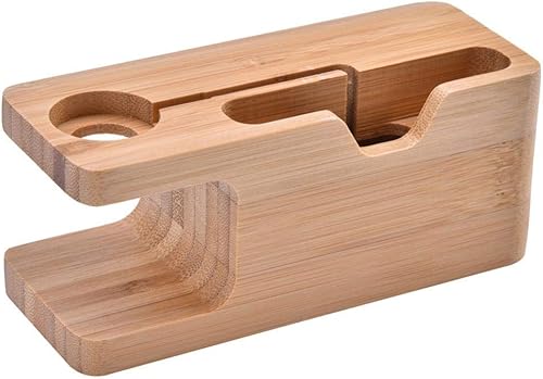 Miniatura 4 de Estación de carga de bambú del teléfono celular Muelle Estación de carga de madera Soporte de teléfono de madera para &