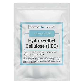 Hydroxyethyl Cellulose HEC Powder High Viscosity Cosmetic Grade Thickener for Lotions, Shampoos, Serums & Gels Smooth Texture, Suspension Aid, Clear-to-Translucent Viscosity Boost