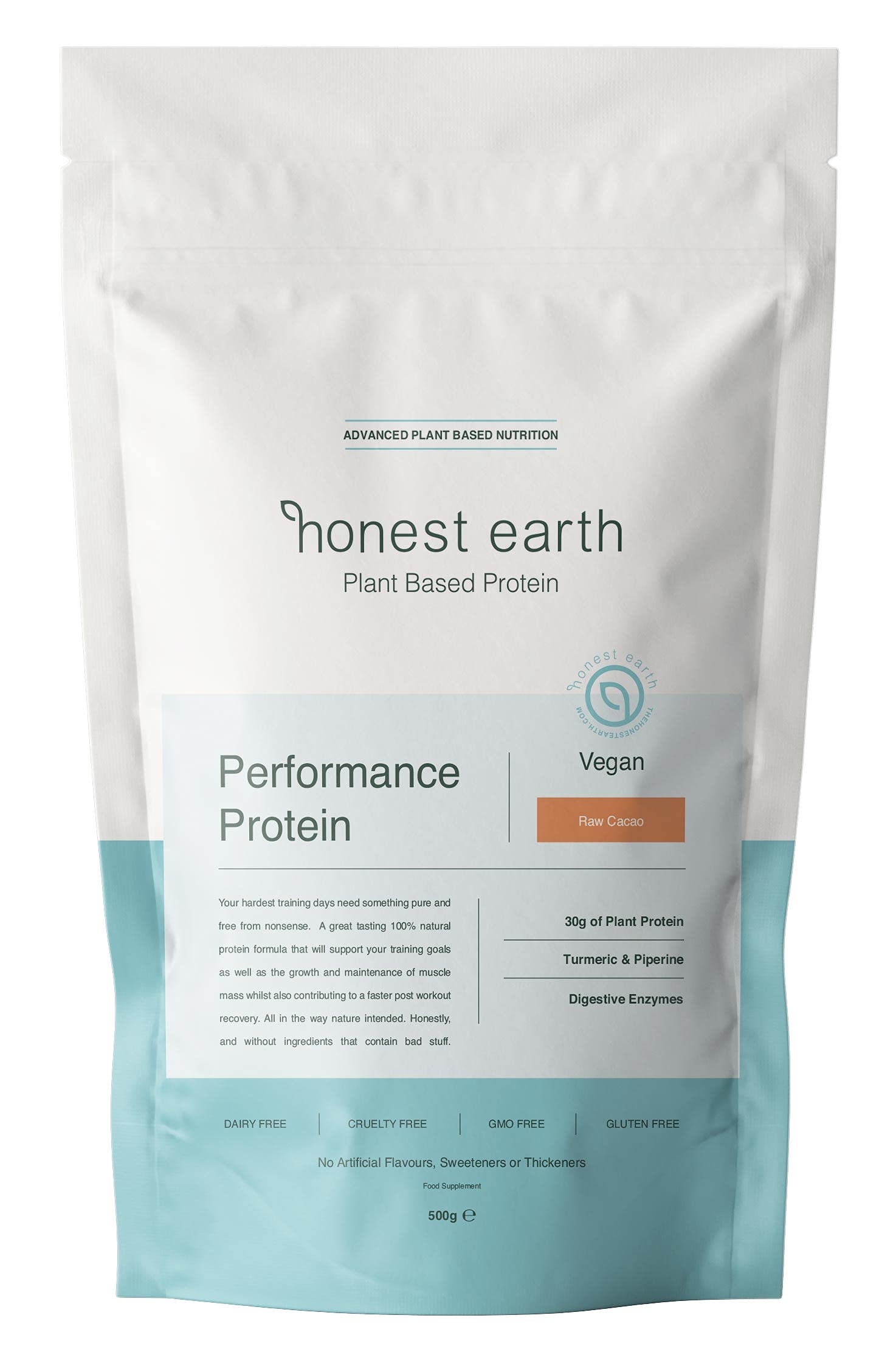 Honest Earth | Plant Based Vegan Protein Powder | 29g Protein Per Serving | 100% Natural, Dairy Free, No Gums, No Sugar, No Artificial Flavouring, Canadian Grown Clean Pea Protein Powder - (Raw Cacao)