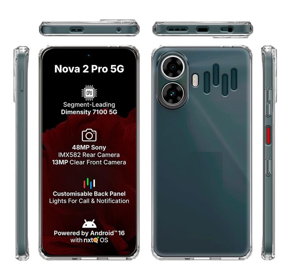 Image of COVERBLACK Back Cover Compatible for Ai Plus Nova 2 Pro 5G | Flexible Rubber Anti-Yellow Soft Case - Transparent