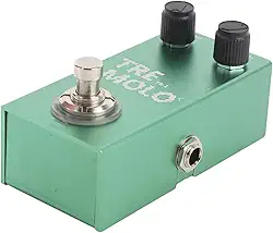 RiToEasysports Pedal de Efeito Tremolo, Interface de Entrada e Saída de 6,35 Mm para Baixo Pedal Tremolo de Guitarra Elétrica Com Luz LED