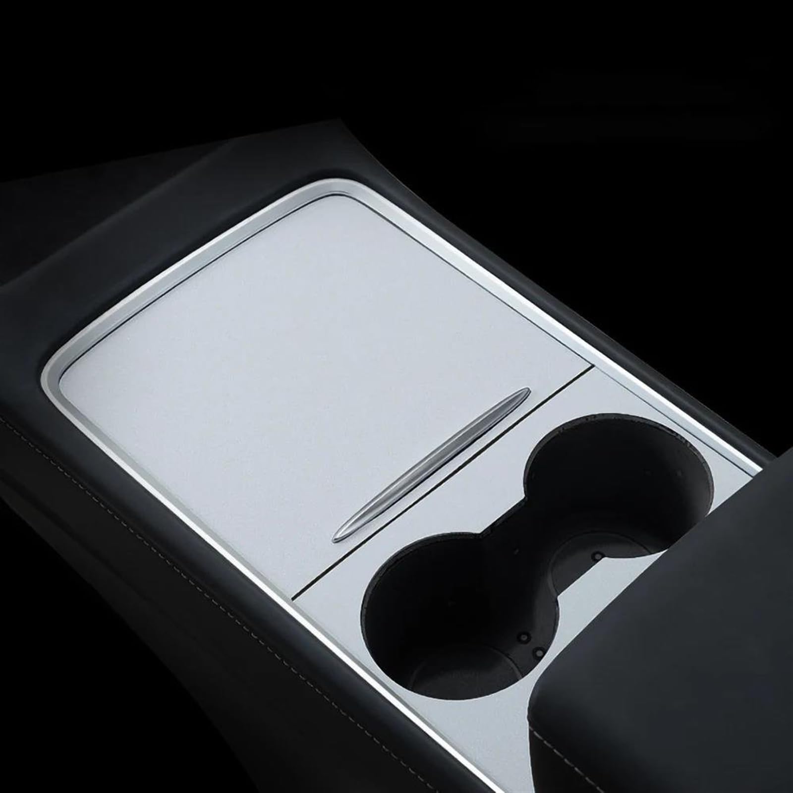Yeskit White Color Center Console Panel Sticker Carbon Central Control Cover Car Interior Accessories For Tesla Model 3 Y 2021-2023(White Color)