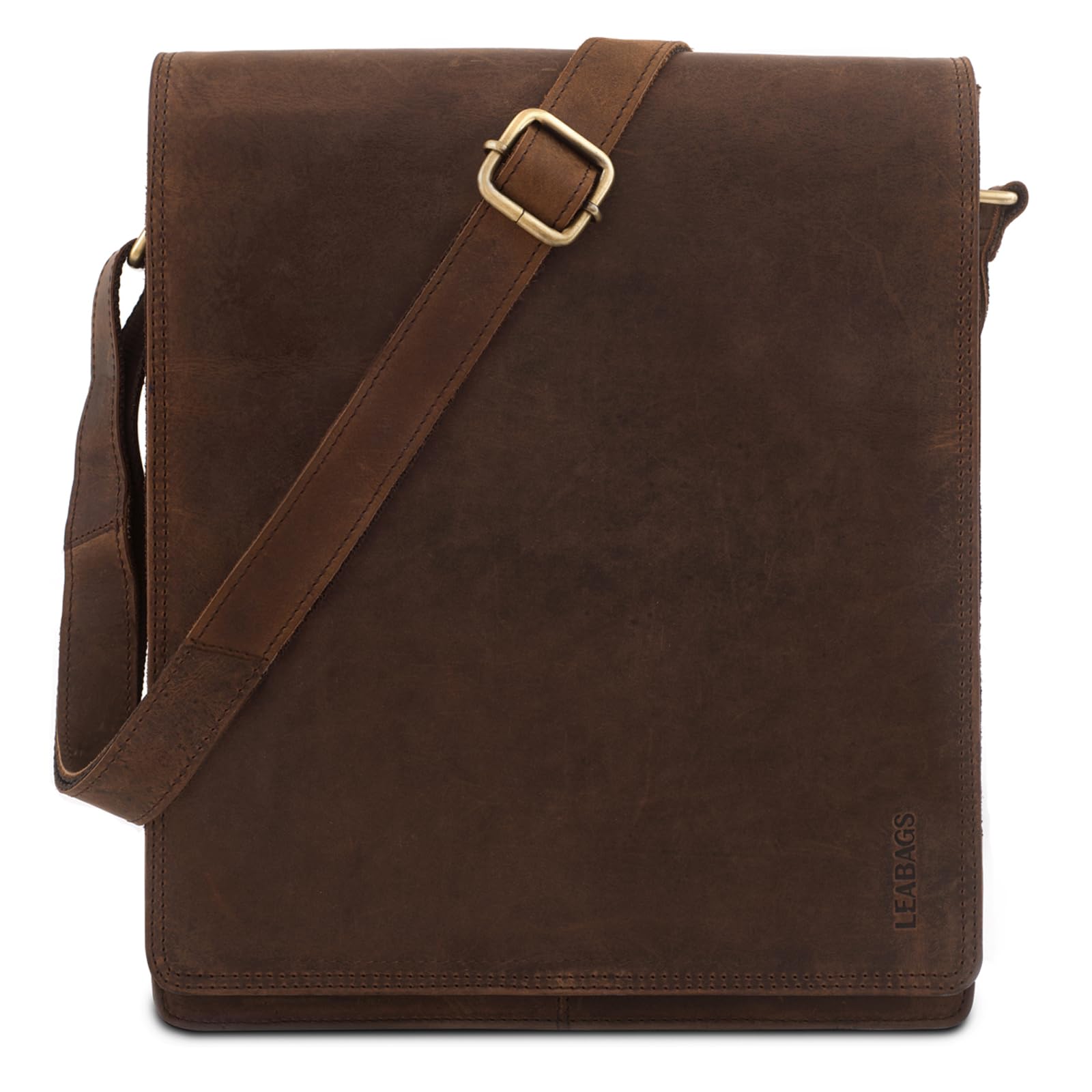 LEABAGS Borsa a tracolla in pelle da uomo e da donna, in vera pelle, per computer portatile fino a 13 pollici, con tracolla, borsa a tracolla, borsa da lavoro, borsa a mano