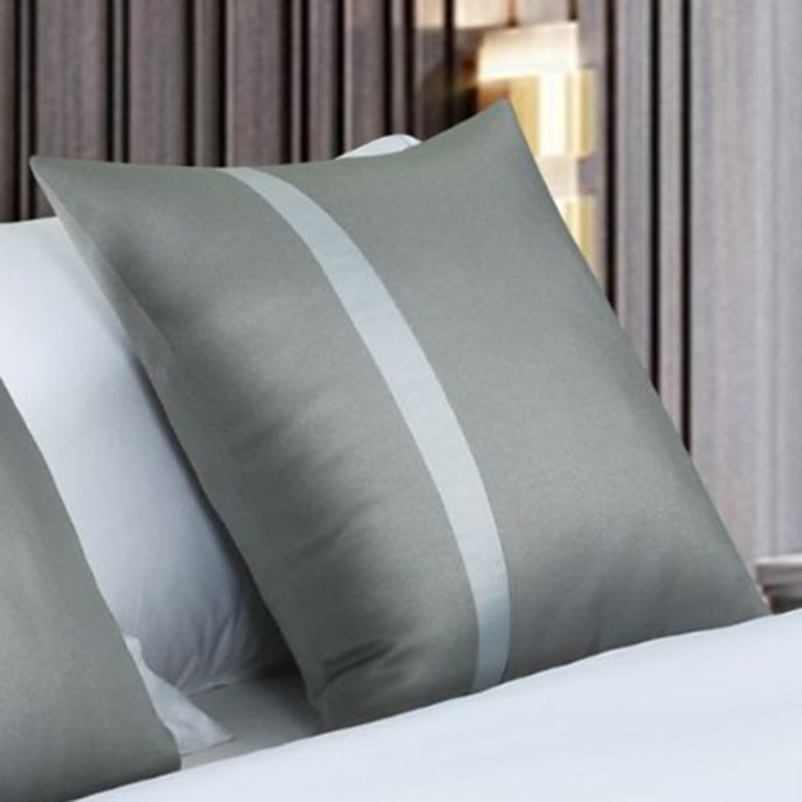 TTiiLoe Satin Cushion Cover for Bed, Pillow Case with Zipper, Polyester Car Seat Cushion Case Pillowcase for Sofa Chair, Grey, 50 * 50cm — image 1