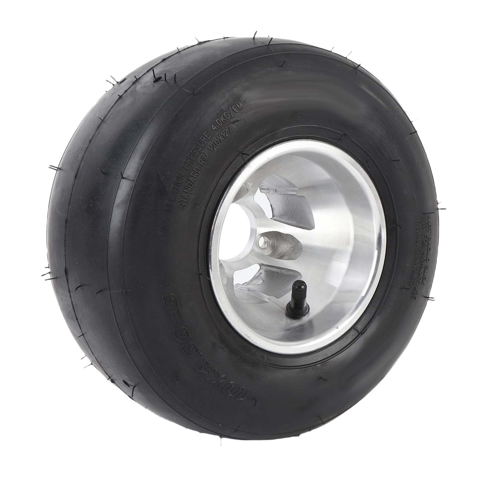 KIMISS Neumático 10x4.50-5 con llanta para ATV, UTV y kart, 4PR sin cámara, antideslizante y resistente a pinchazos, ideal para cortacésped y vehículos todo terreno