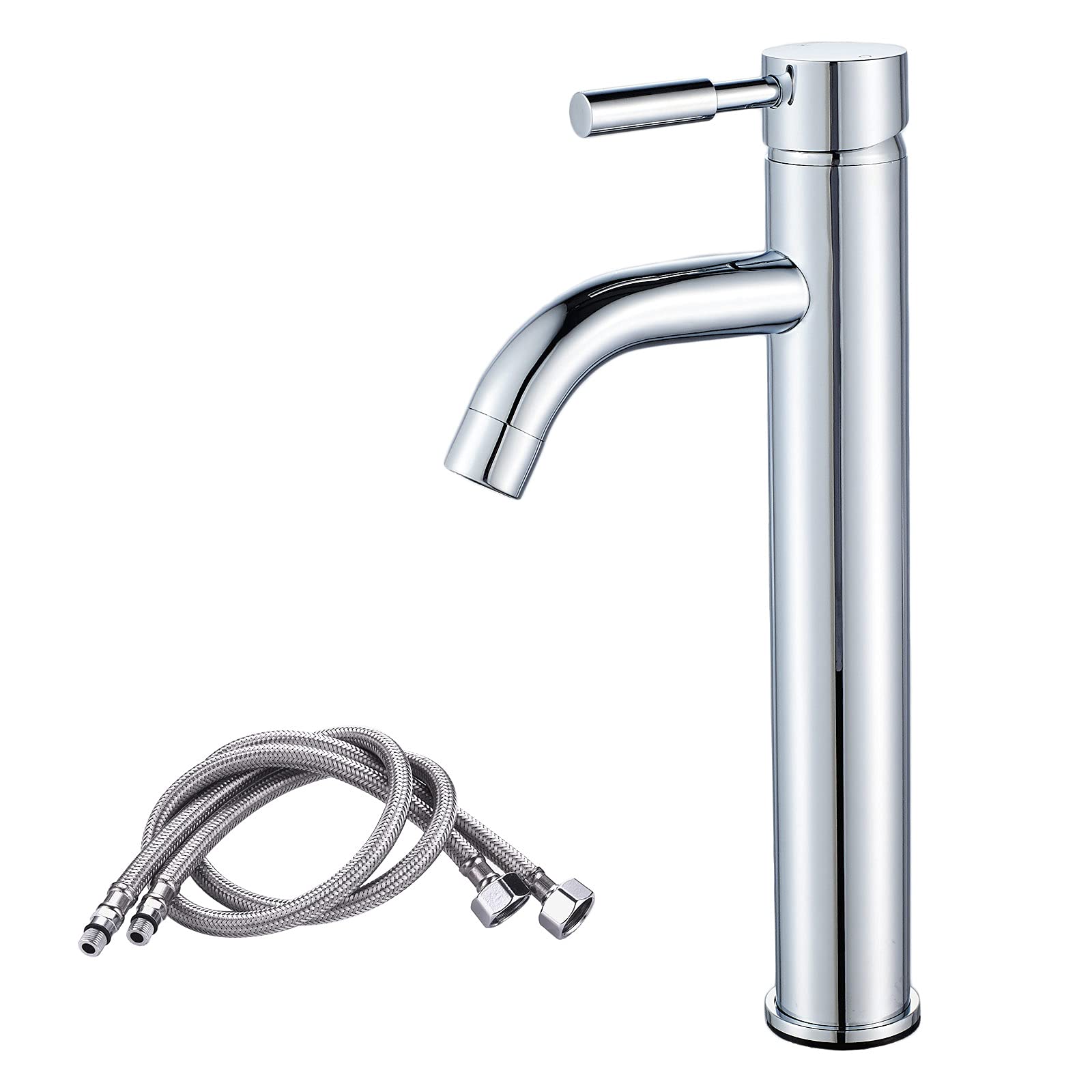 ANVLOJRIH Tall Basin Mixer Taps,XBMY High Rise Single Lever Chrome Brass Countertop Bathroom Sink Tap for Cloakroom&Washroom