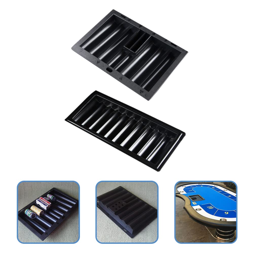 BESPORTBLE 2pièces Plateau à Jetons De Poker Plastique Plateau De Rangement pour Jetons De Table Plateaux Porte-jetons