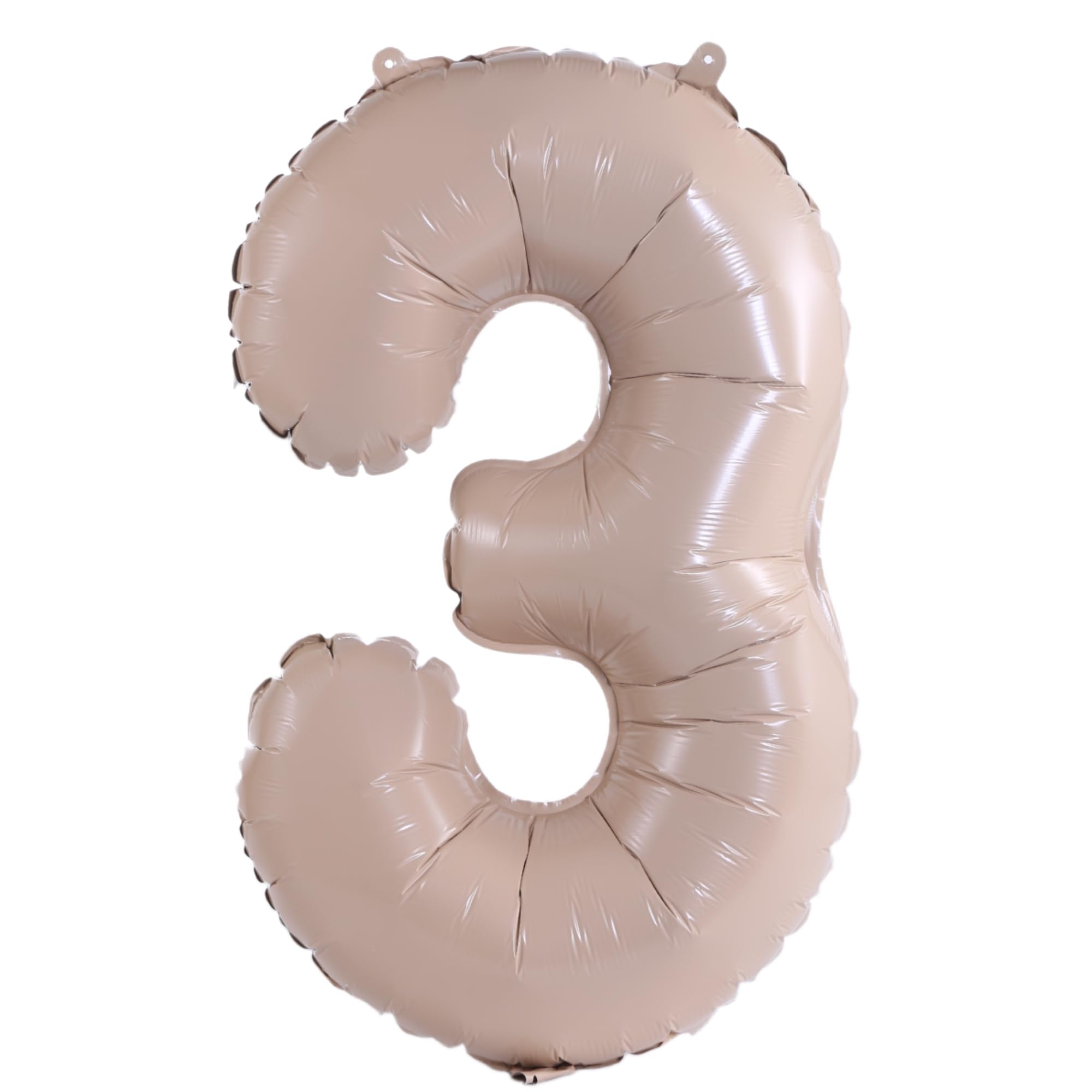 YPSelected 32 Inch Large Foil Helium Number Balloon Birthday Wedding Party 0-9 (Cream, 3)