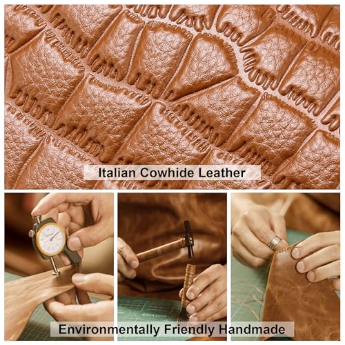 Image of BOYATU Genuine Leather Shoulder Bag Women: Handmade Crocodile Pattern Purse
