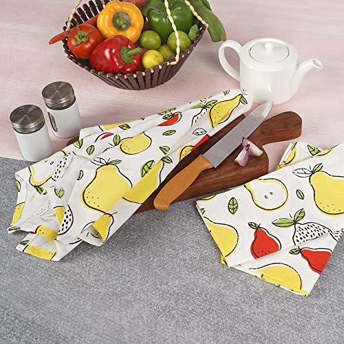 Image of FINGERCRAFT Kitchen Cloth 100% Soft High GSM Cotton Fabric Kitchen Towel, 20 x 30 Inches Perfect Size for Kitchen Uses, Set of 6, Multipurpose Use as Dish Towel, Bar Towel (Fruity Garden)