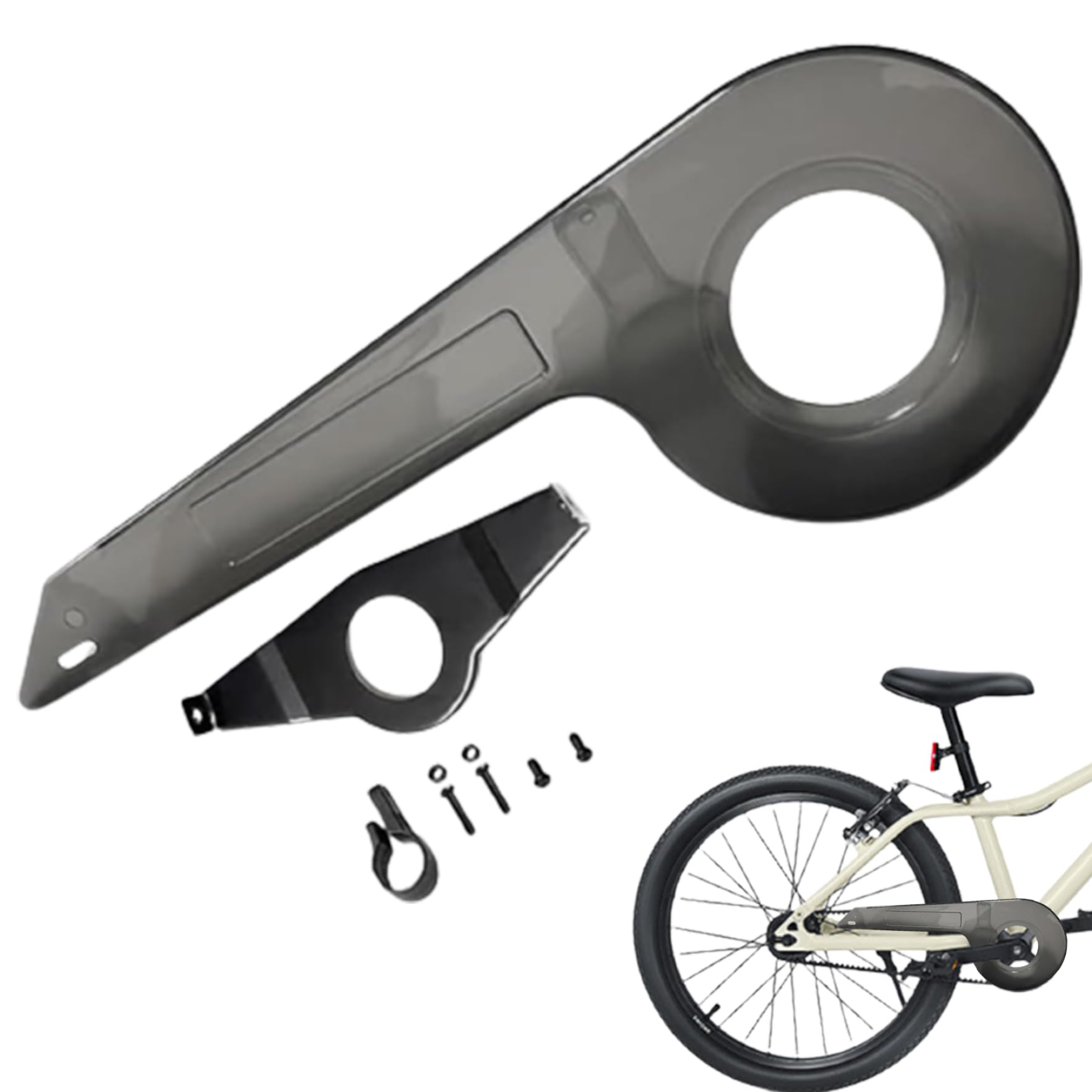 Comebachome Bike Chain Guard Fit for 32-36 Teeth Universal Bicycle Chain Guard Kids Sturdy Bike Cover for Accessories Transparent Black, Decor