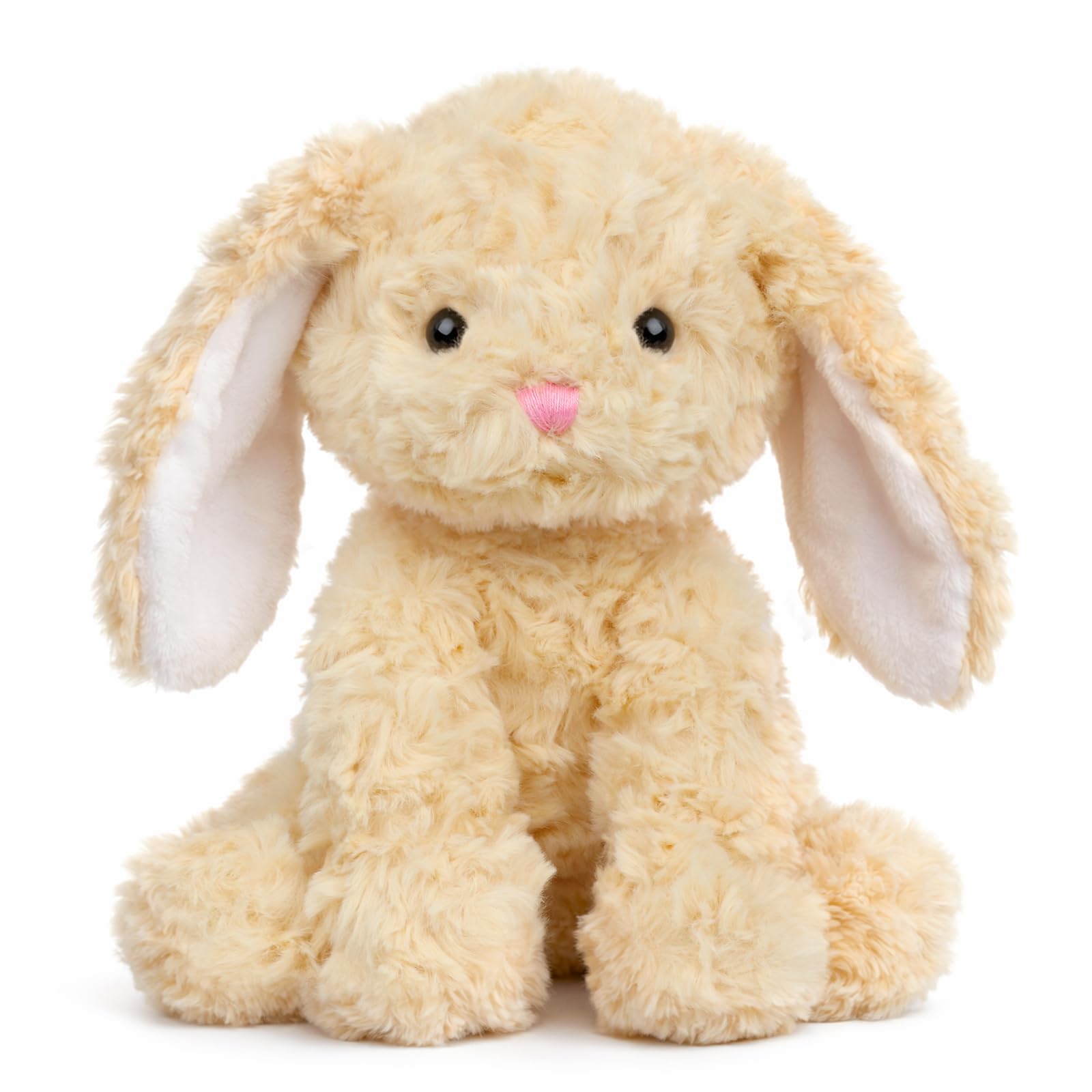Hopearl Adorable Plush Bunny Toy Floppy Rabbit Ultra Soft Stuffed Animal Holiday Birthday Gift for Boys Girls Kids Toddlers, Brown, 9''