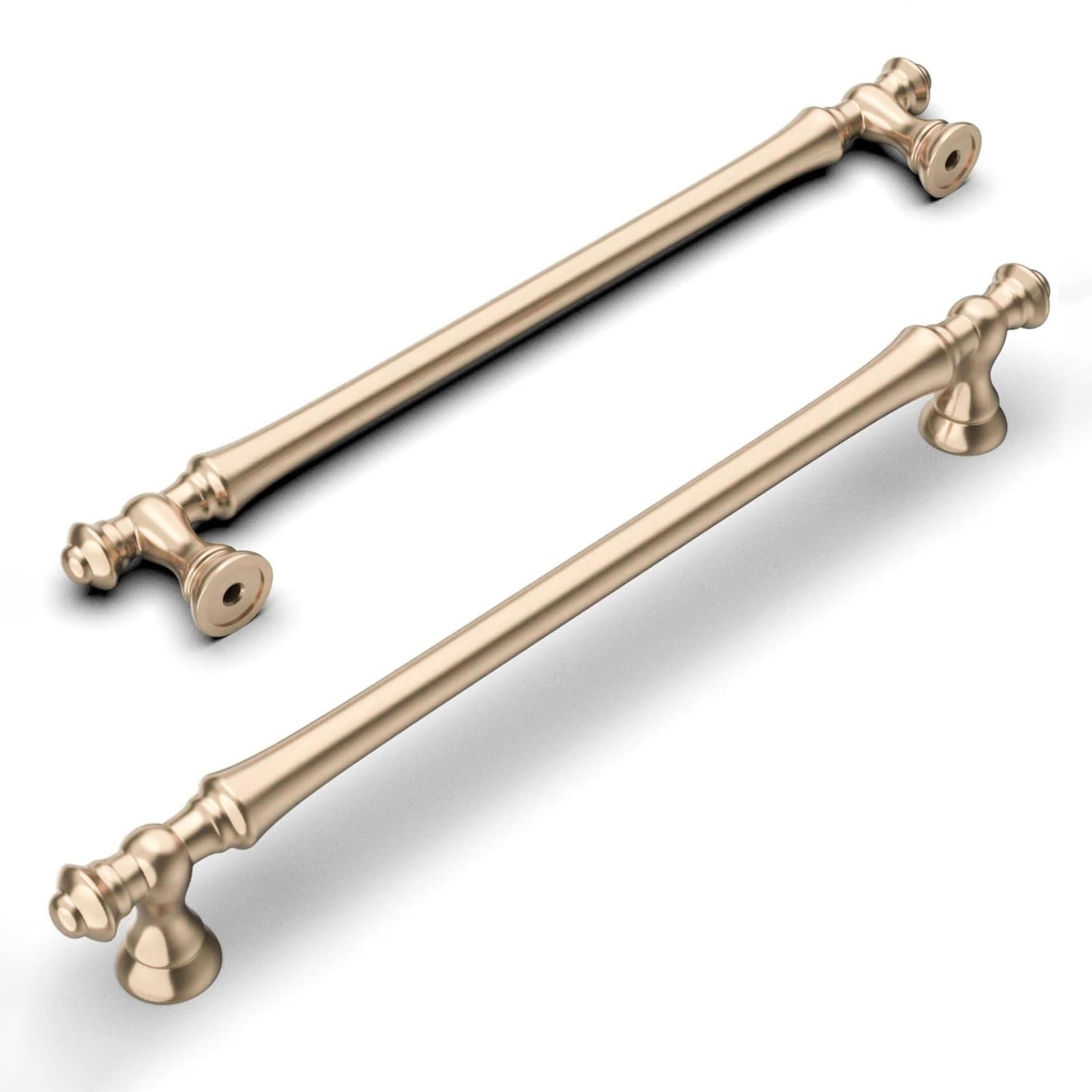 Amerdeco 10 Pack Brushed Brass Cabinet Pulls 6.3 Inch(160mm) Hole Center Cabinet Hardware Gold Kitchen Cabinet Handles for Bathroom Drawer Pulls Dresser Pulls ZH0014 — image 1