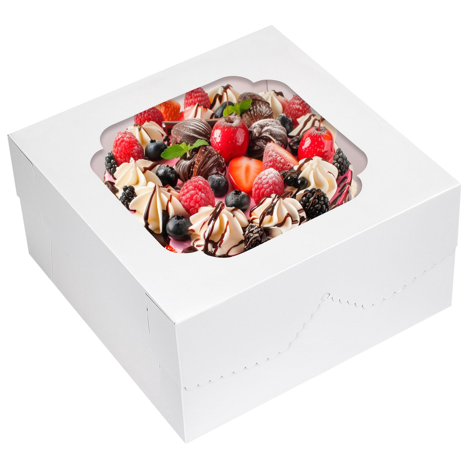 Packpal 24Pcs Cake Boxes 10 Inch (24pcs Boxes), 10X10X8