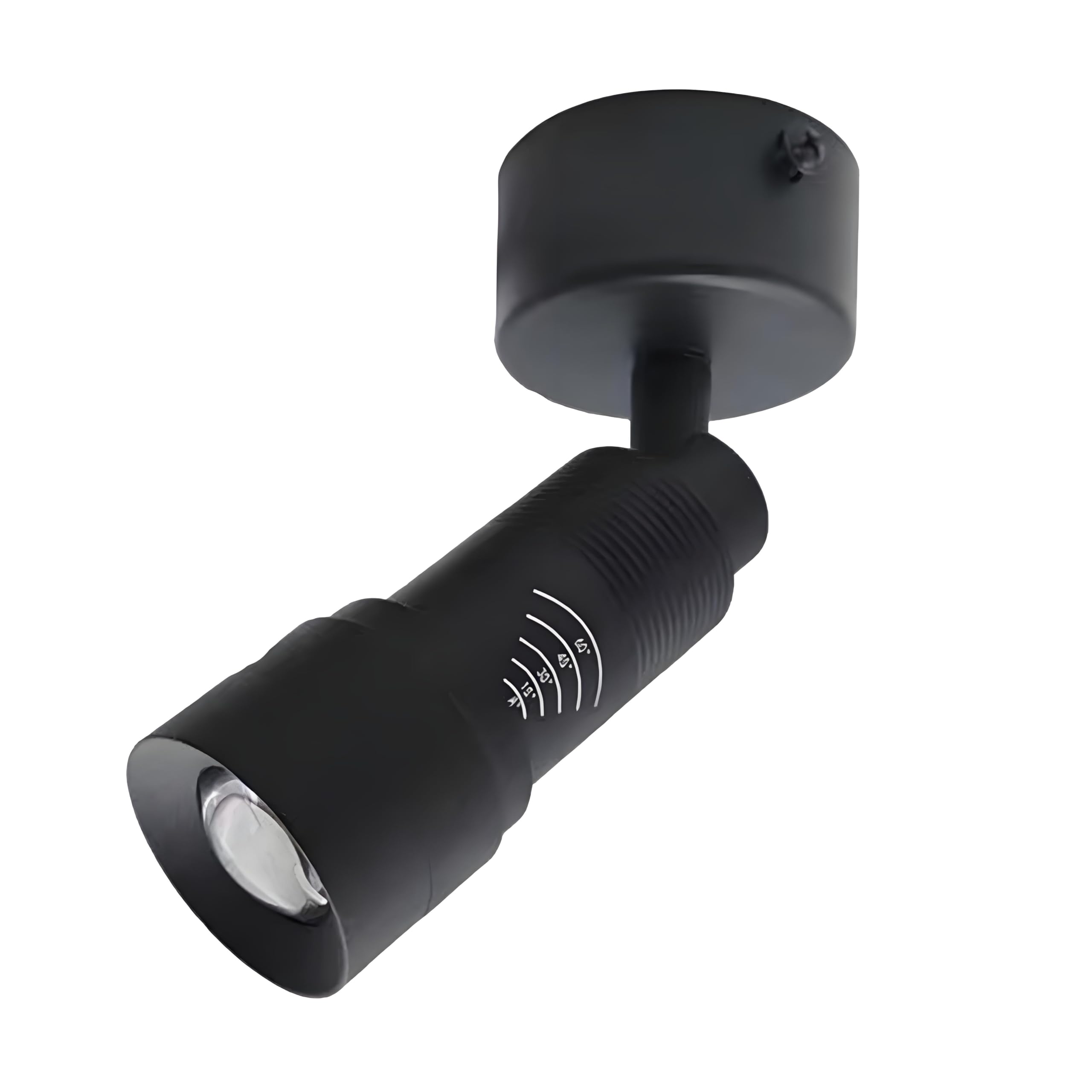 LED Adjustable Focus Spotlight, Surface Mounted Accent Lamp, Ceiling or Wall Mount Spot Lights, Concert Gallery Museum Bar Ambient Directional Zoom Lighting (Black-7W,Warm White-3000K)