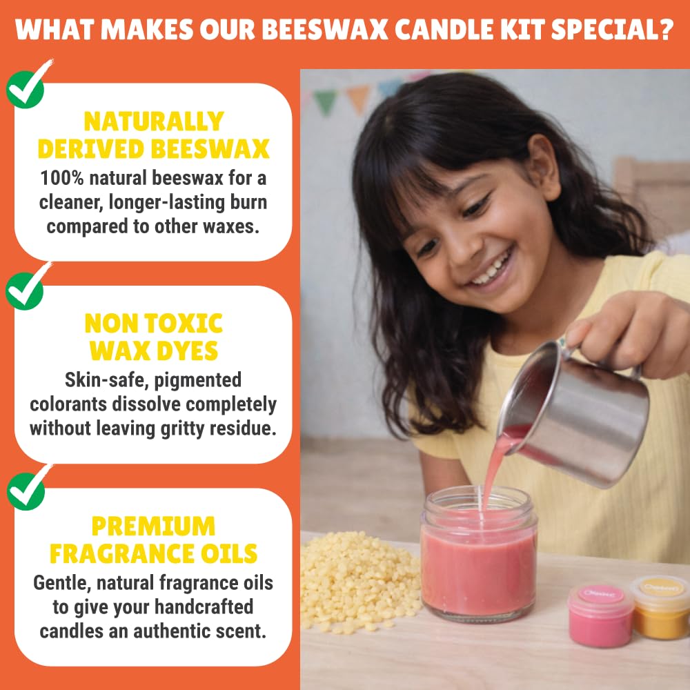 Kalakaram Aroma Beeswax Candle Kit | DIY Candle Making Craft Kit for Kids & Adults | Natural Scented Candles | Pure Beeswax | Candle Making Set | Handmade Candles for Girls Age, 9-11, 12-14 Years 3