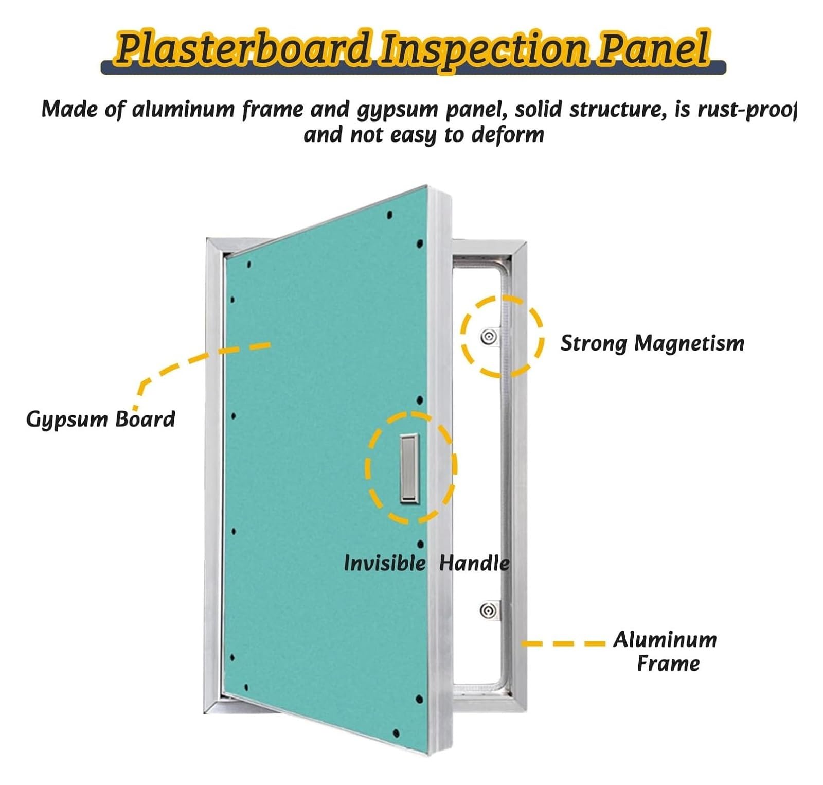 Panel de acceso de yeso, Panel de acceso for placas yeso laminado en varios tamaños(45x100cm/17.7x39.4in)