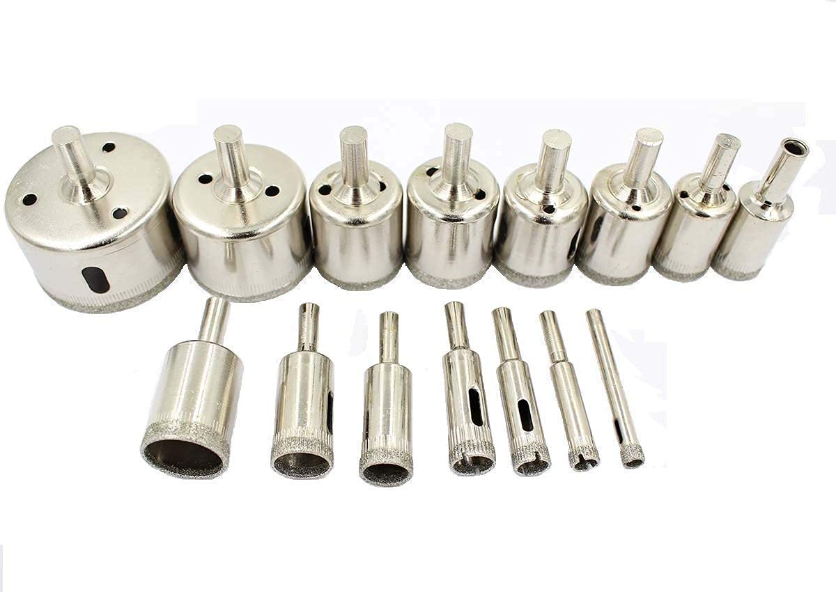 6-50mm 15pcs Diamond Hole Saw Tile Ceramic Glass Porcelain Marble Drill Bit Tool