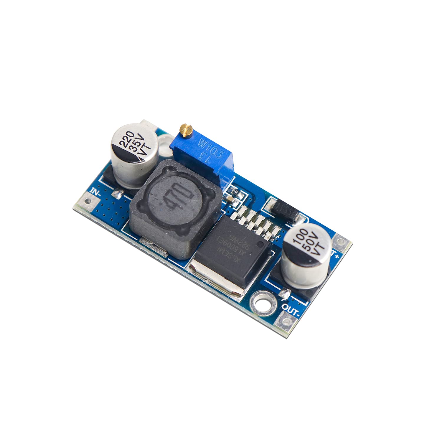 Electronic Spices XL6009E1 Step UP DC-DC 4A Adjustable Step Up Module High Efficiency Voltage (DC-DC 5-32V to 5-35V)