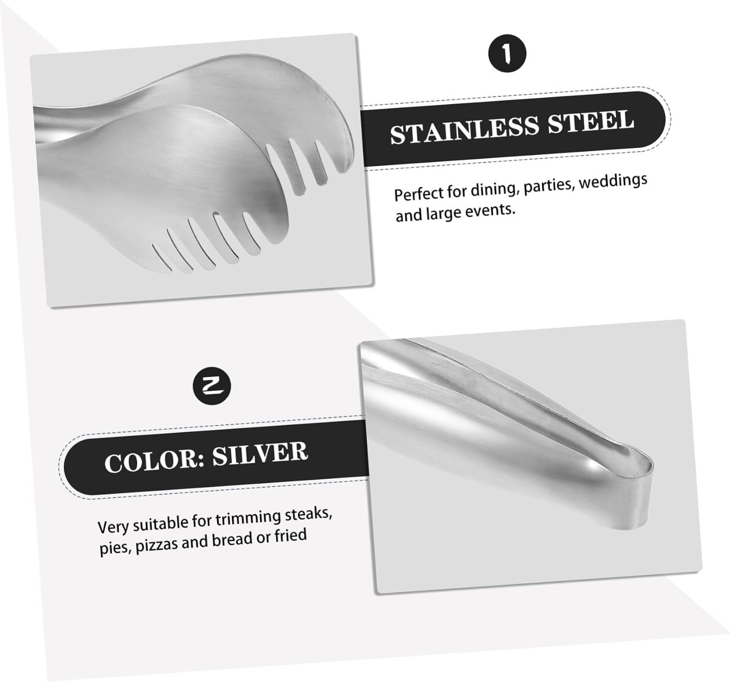 Stainless Steel Toast Clamp Heat Resistant Kitchen Tongs for Baking Barbecue and Serving Bread Ergonomic Long Handle for Safe Grip and Easy Operation
