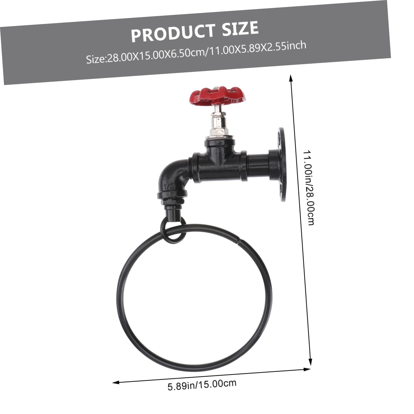 1Pc Durable Towel Rack Creative Hanging Towel Holder for Bathroom and Kitchen Simple Installation Towel Ring Hook Stylish Design Black