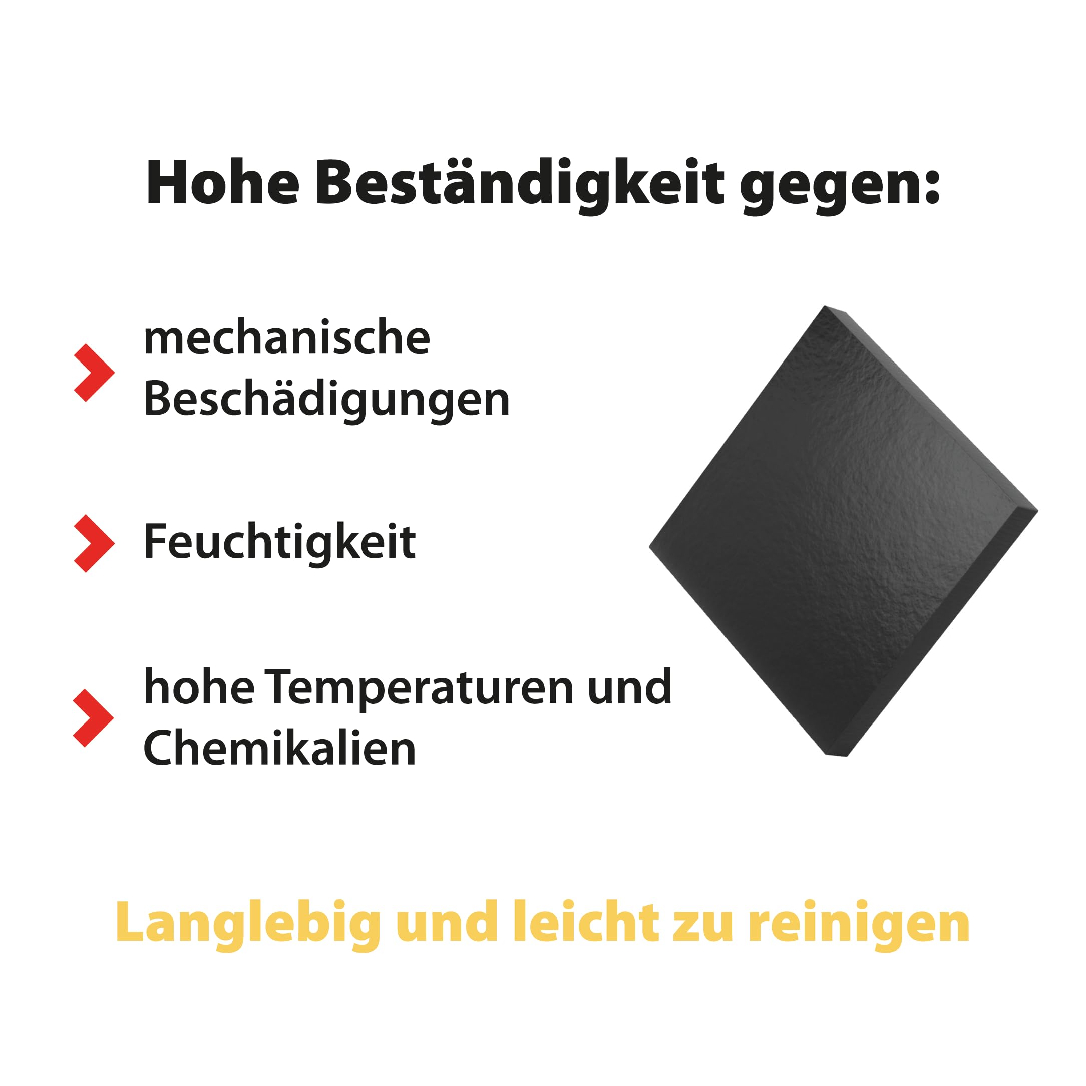Küchenarbeitsplatte HPL 20x20 cm - 12 mm dick (Schwarz mit Steinstruktur), langlebig, Solide, feuchtigkeitsbeständig, Vollkernplatten, Badezimmerarbeitsplatte, Arbeitsplatte