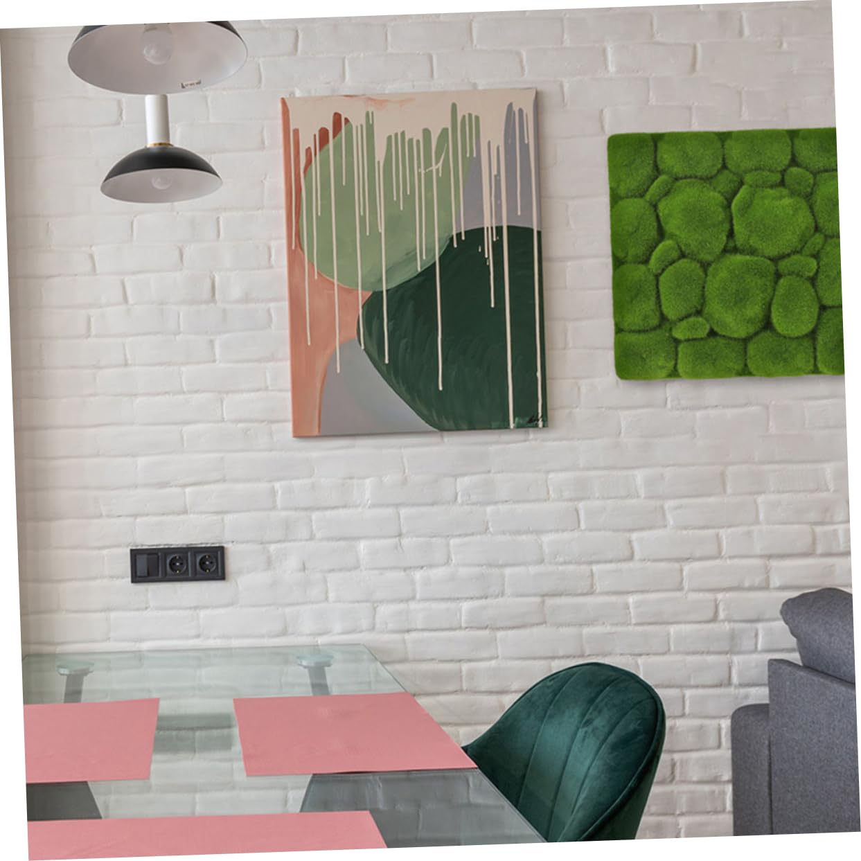 Panel de Musgo Artificial Verde 3 Piezas de Espuma para Decoración