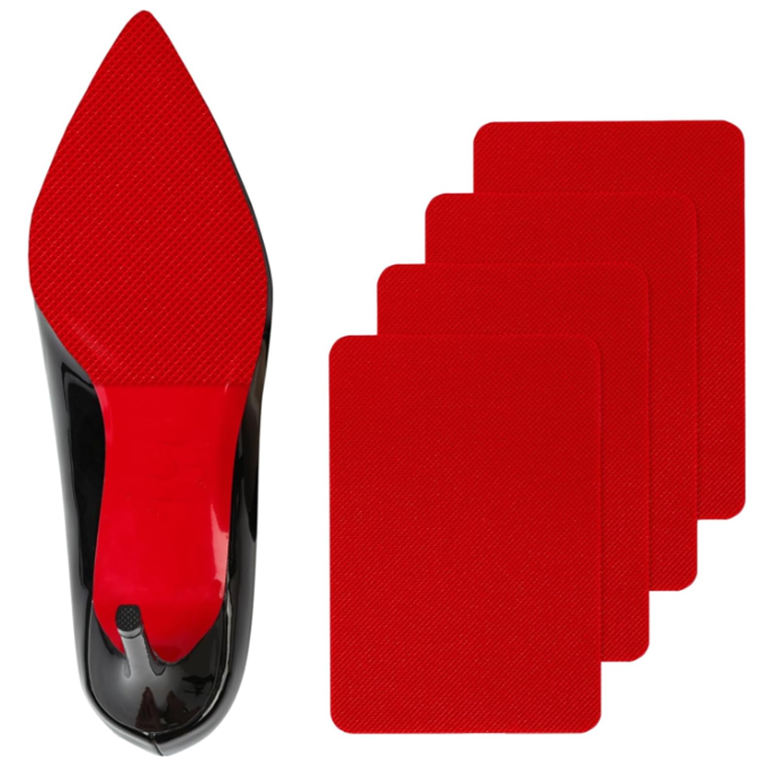 - Ashoesert Red Bottoms Sole Protector,Shoe Sole Protector for Christian Louboutin High Heels, Anti Slip Shoe Grips Pads Compatible with Louboutin Shoes -2 Pairs（6.0"×4.0",Red）