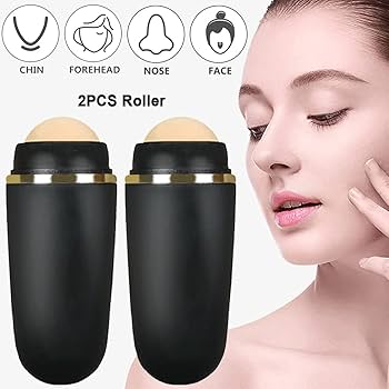 2 peças de rolo de rosto vulcânico absorvente de óleo para controle de óleo  em movimento rolo vulcânico facial absorvente de óleo facial, portátil, ...