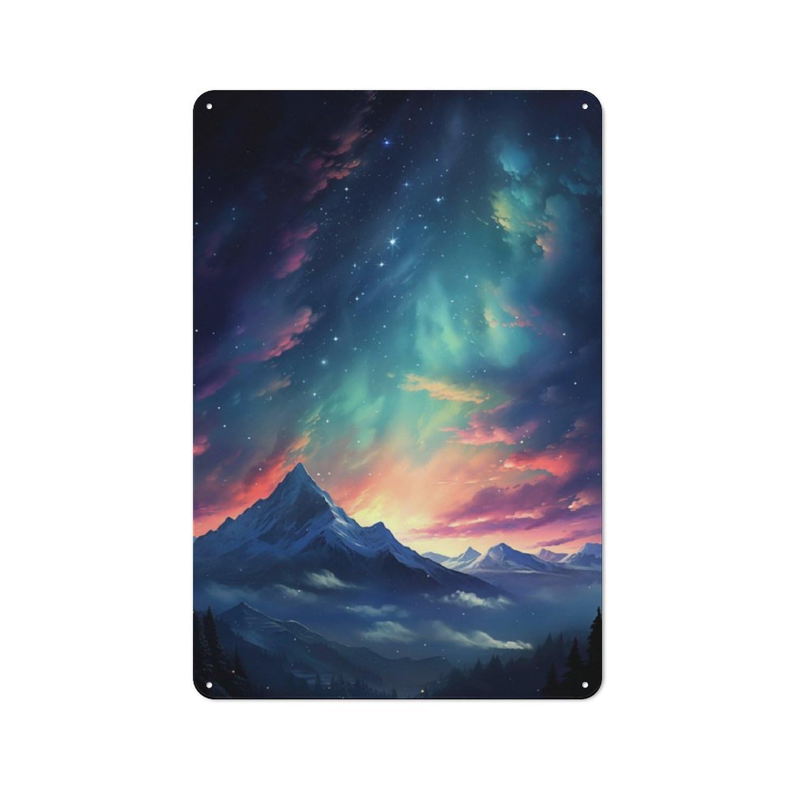 Junmoney Epic Sky Above Everest Metal Wall Plaque, Easy To Hang Plaque For Home Cafe, Breakfast Area Or Pantry Wall, 30X20cm