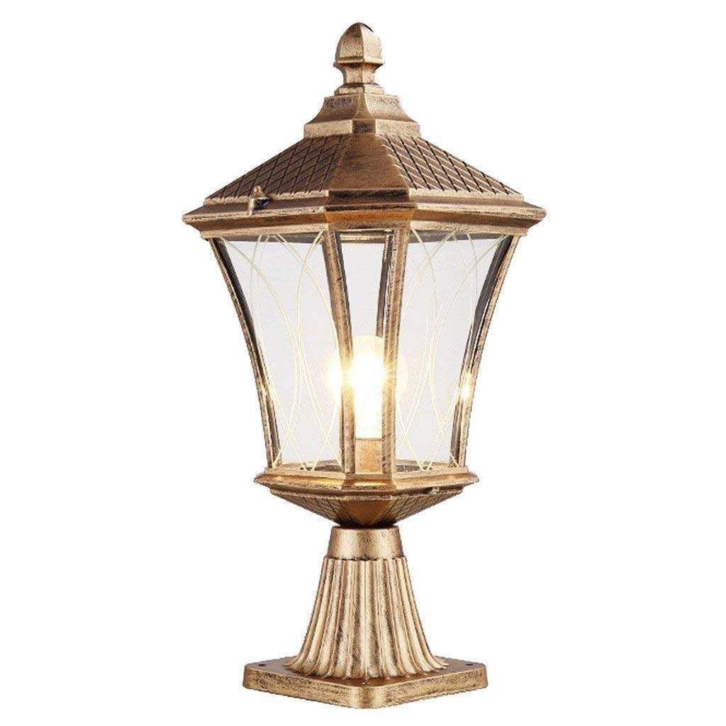 QUSYZD Post Lights Outdoor,E27 Outdoor Waterproof Column Headlight, Quality Aluminum Material Waterproof Glass, Outdoor Pillar Lights Villa Lawn Lantern Decor Lighting Decorati,Bronze