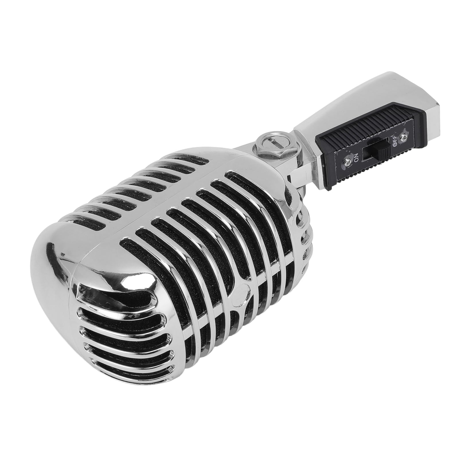 Fabater Micrófono Dinámico, Micrófono de Escenario con Patrón de Captación Cardioide, Vocal de Mano con Estructura de Aleación de Zinc a Prueba de Golpes para Grabación de Estudio en (Silver)
