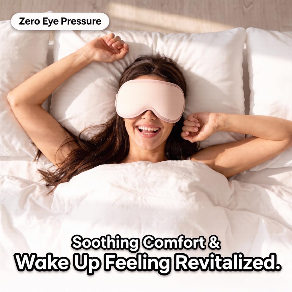 3D Blackout Cooling Gel Eye Mask: 6oz Weighted Cold Compress, Deep Relaxation & Meditation Mask for Women, Nurse Night Shift Recovery, Headache & Stress Cooling Comfort, Gift Ready, Pink