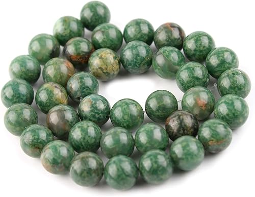 Miniatura 3 de Cuentas de piedra natural, jade africano, 0.315 pulgadas, pulidas, redondas, lisas, verdes, para hacer joyas de adultos, 15 pulgadas (jade africano,