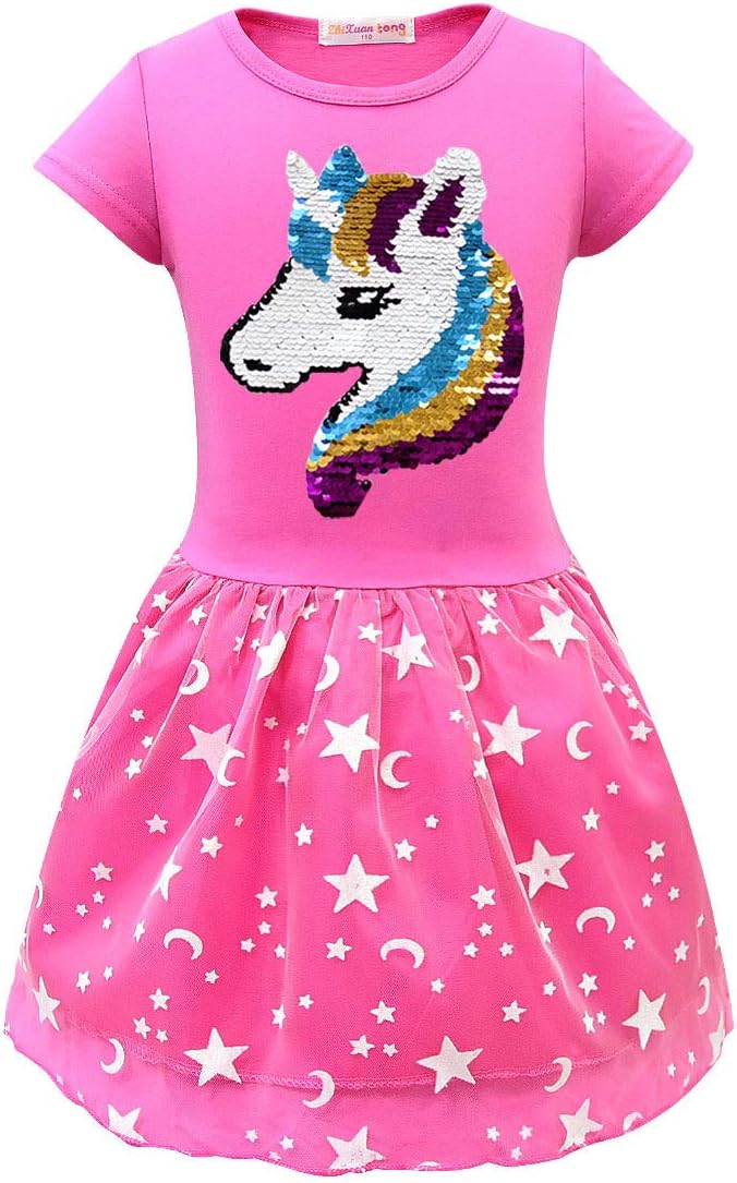 MERLI Paw Patrol Little Girls' Toddler Summer Short Sleeved Printing Dress