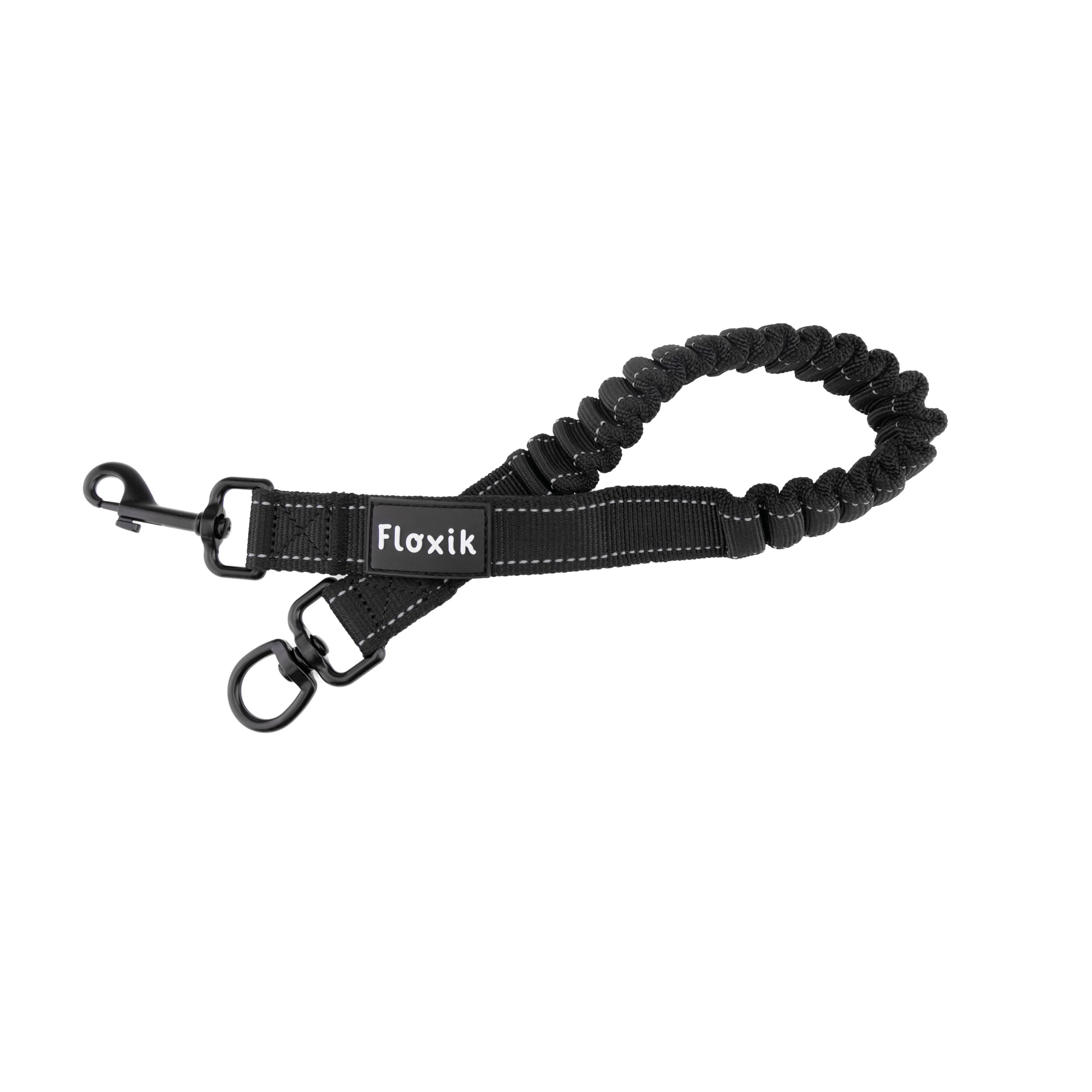 Floxik Amortisseur élastique petit pour chiens de taille moyenne | Rallonge de laisse élastique pour chaque laisse de chien | Idéal pour le jogging, le cyclisme et la promenade Noir