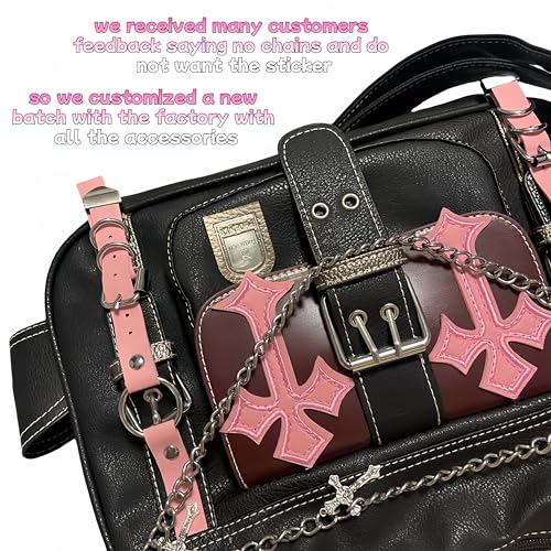 Y2K Messenger Bag Women Punk Cross Gothic Emo Dark Leather Tote Bag Crossbody Bag Y2K Accessories Bag Goth Bag2