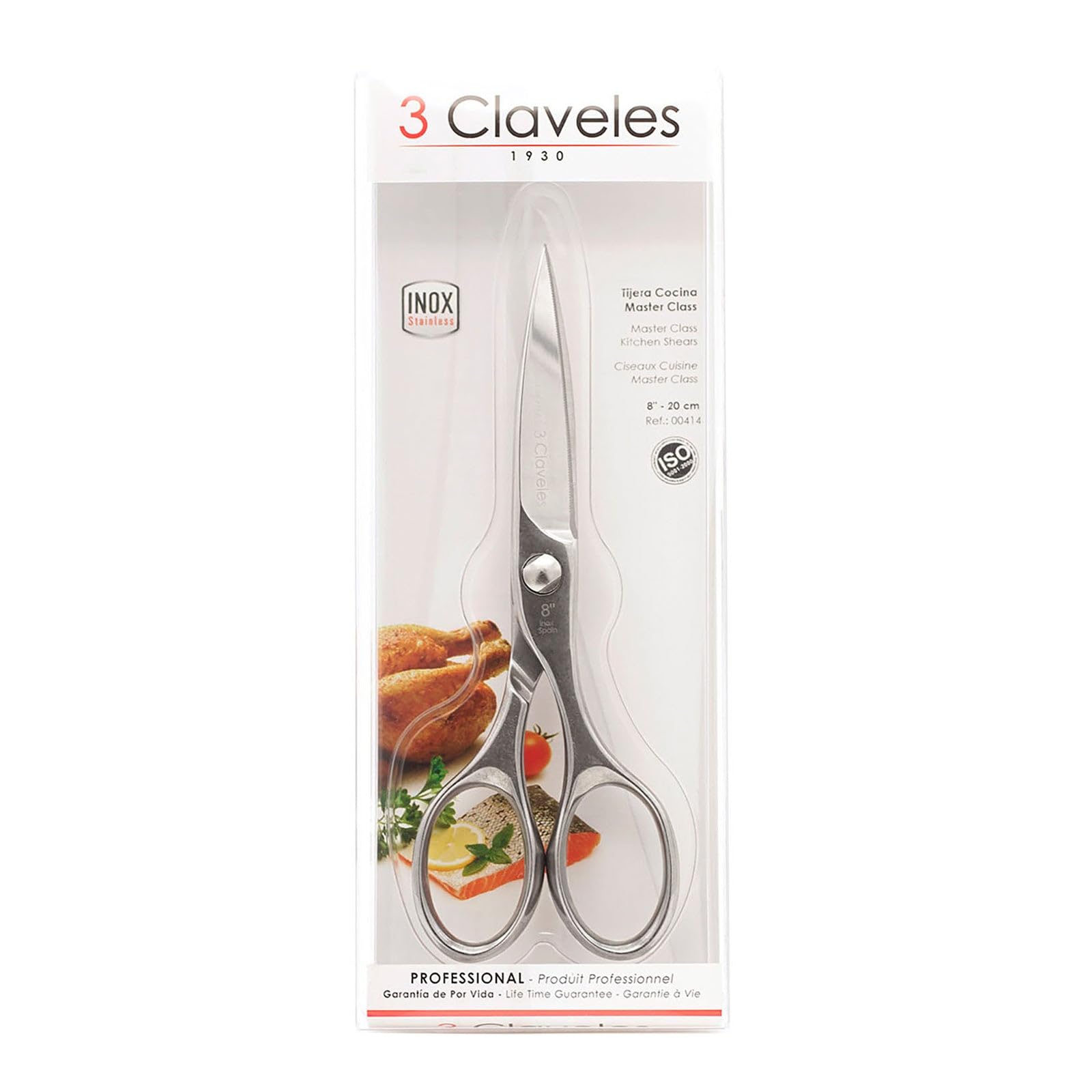 3 Claveles Master Class - Küchenschere, Edelstahl, 20,32 cm
