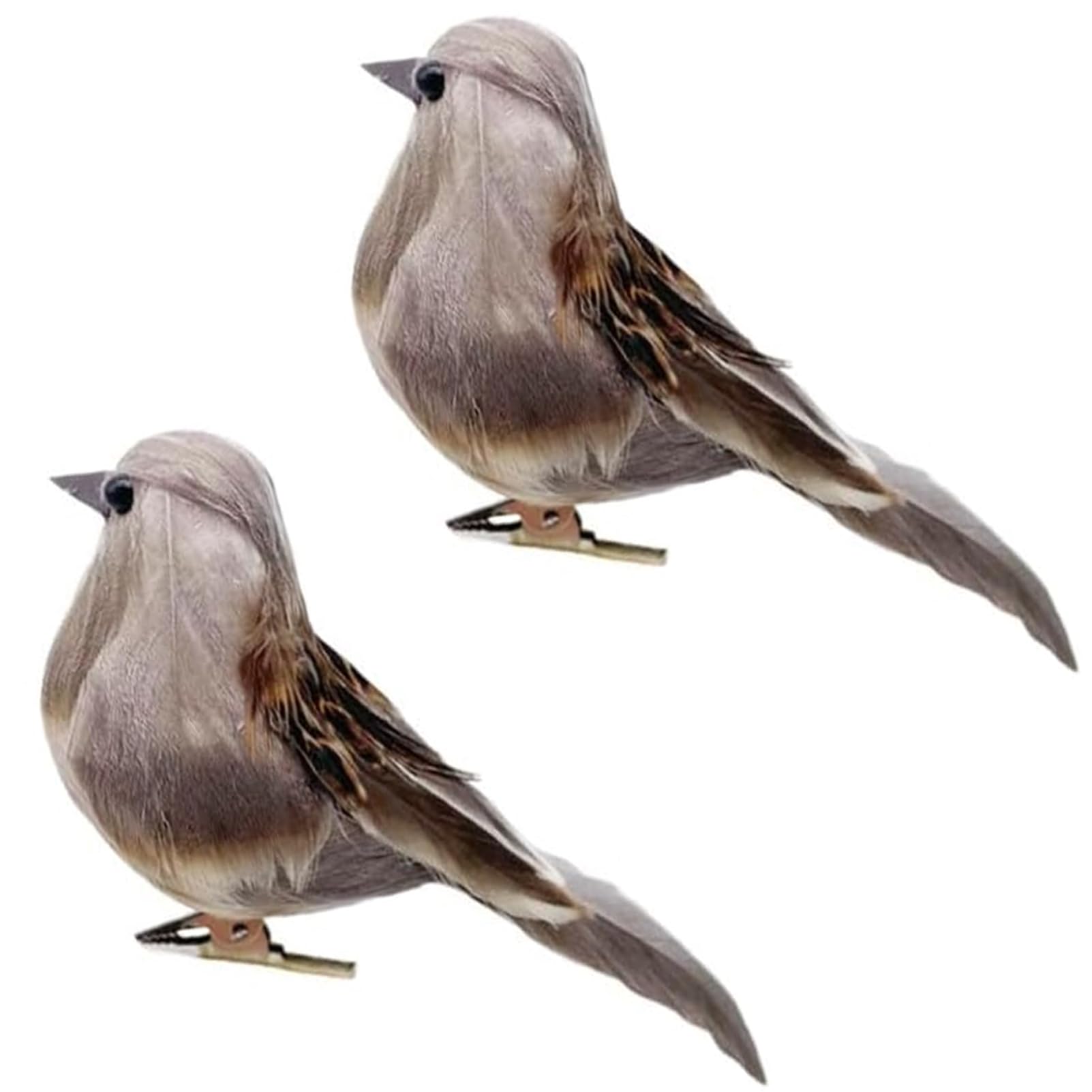 2 uccelli artificiali in schiuma, passeri, ornamenti decorativi con clip, per albero di Natale, decorazione invernale stagionale per festival (passero B)
