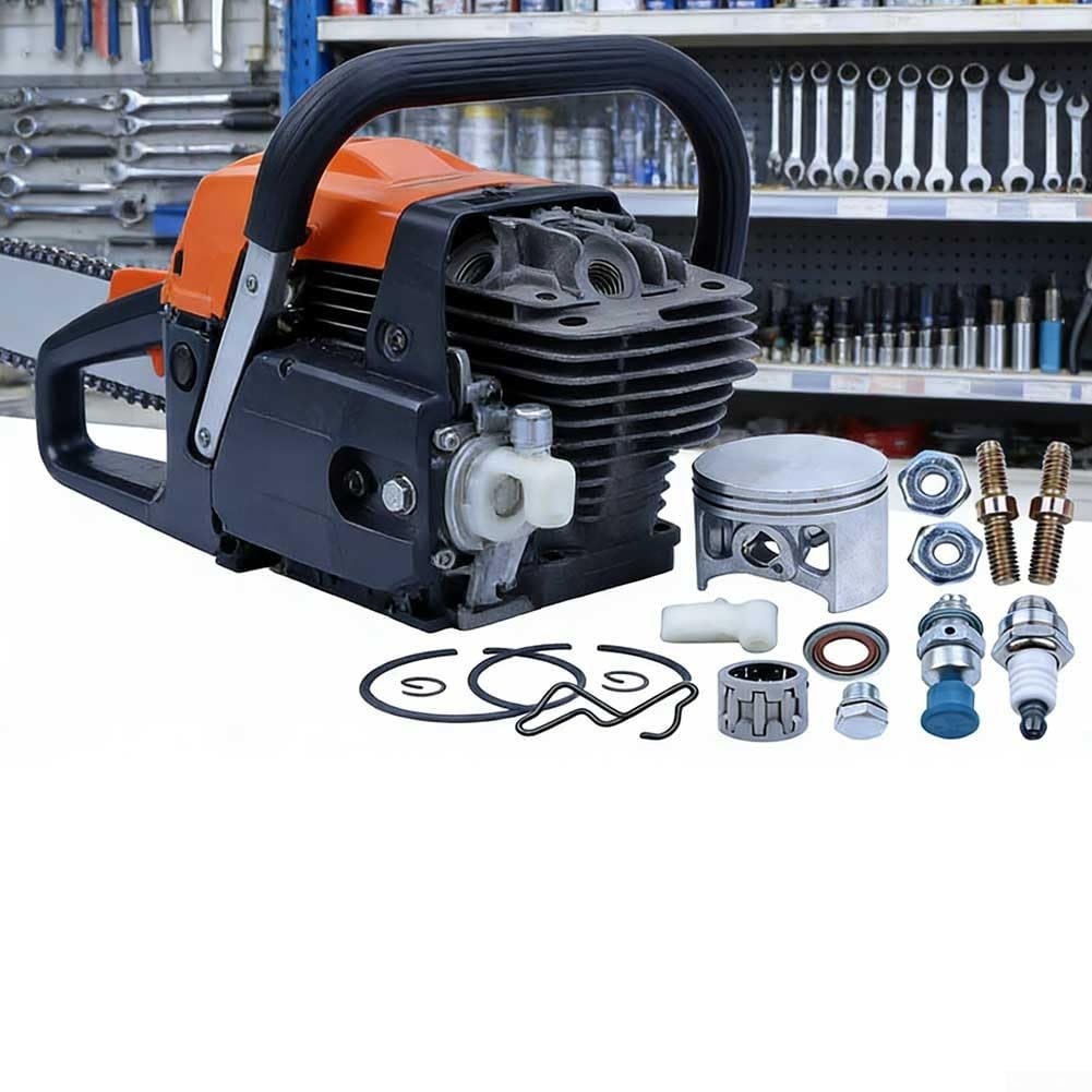 Kit di ricambio per cilindro a foro grande da 56 mm, compatibile con motosega MS660 e 066, include clip a molla collettore di aspirazione e dadi a barra