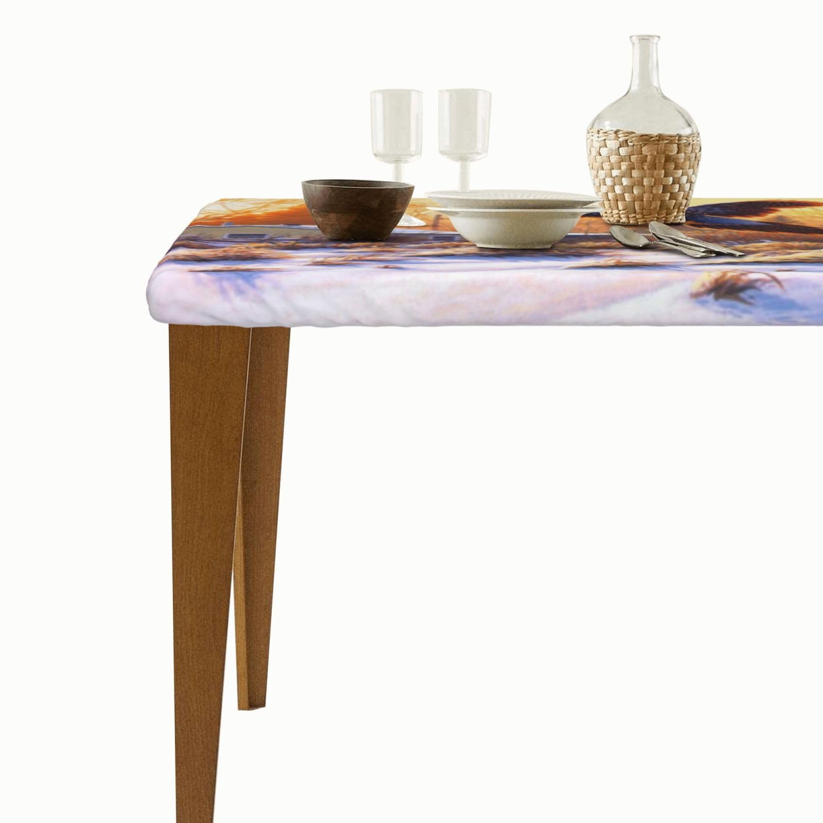 Tovaglia in vinile con retro in flanella, impermeabile, in plastica oleosa, per tavoli rettangolari, in PVC, lavabile, per cucina, sala da pranzo