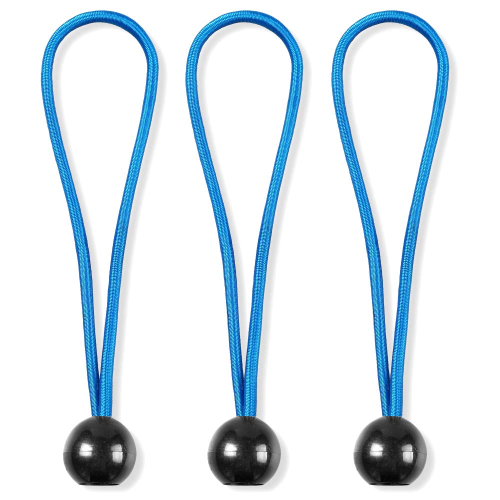 10x Strong Tarpaulin Elasticated Ball Bungee Cords - Boat Cover/Tarp Tie Down Set